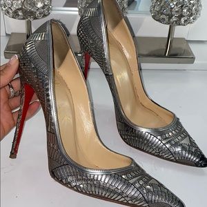Christian Louboutin Silver Kristali 120 Laser cut